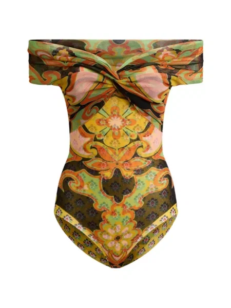Body Etro cu model floral cu imagine verde