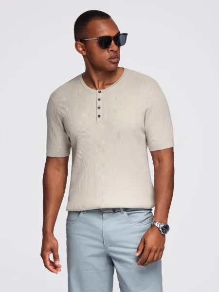 Tricou Ombre cu imagine bej