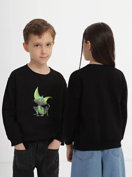 Дитячий Світшот INTERTOP x MAVKA бавовна/еластан чорний