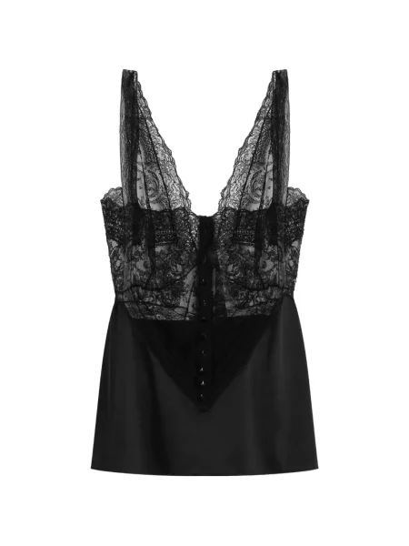 Top din dantelă Dolce & Gabbana din dantelă negru