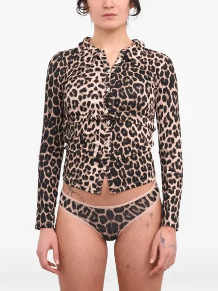 Cămașă Baserange cu imagine cu model leopard
