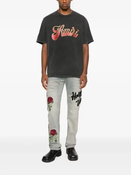 Tricou Amiri cu imagine negru
