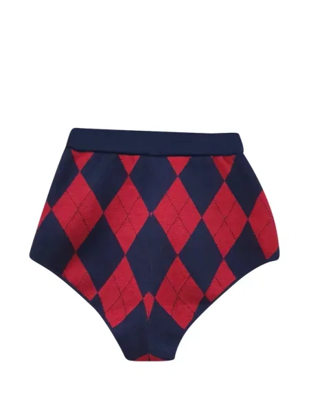 Πλεκτά σορτς Alessandra Rich argyle μπλε