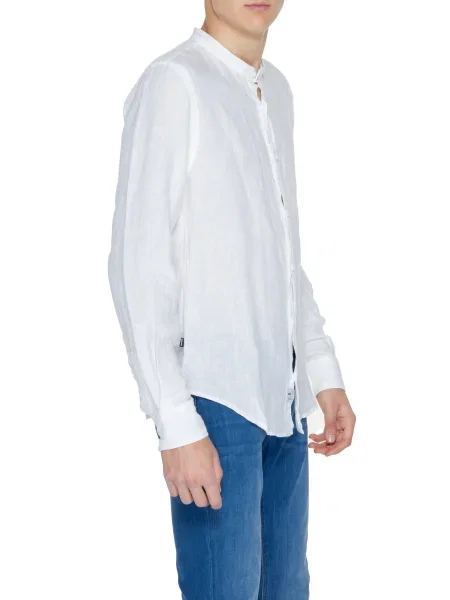 Lněná košile Blauer bílá