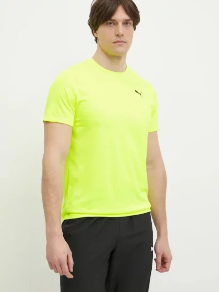 Тениска за трениране Puma Tad Essentials с изчистен дизайн жълто
