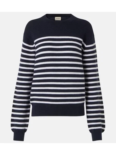 Pulover Khaite din cașmir cu dungi albastru