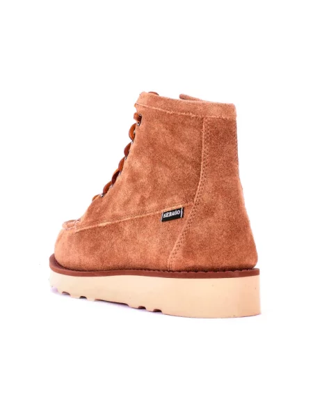 Buty do kostki Sebago skórzane z logo beżowe