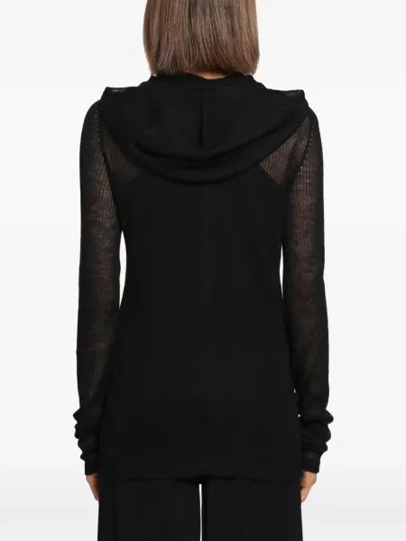 Lung tricou Rick Owens din cașmir negru