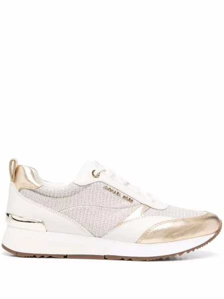 Duża torebka Michael Michael Kors sznurowana koronkowa brązowa