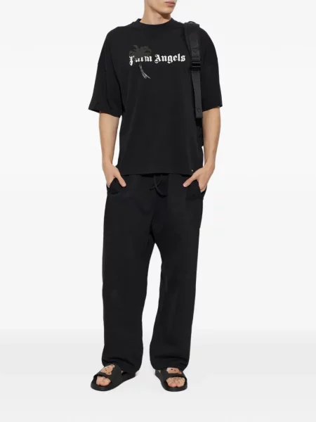 Papuci Palm Angels cu autograf negru