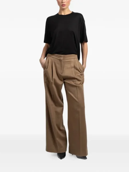 Scurt tricou Another Tomorrow cu decolteu rotund negru