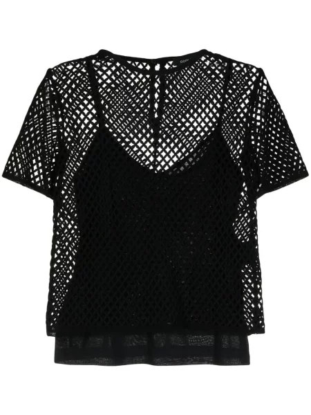 Dzianinowa krótka koszulka Goen.j czarna