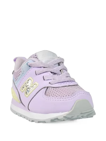Sneakerși New Balance 574 din dantelă negru