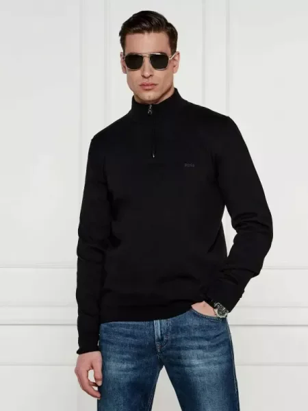 BOSS BLACK Kötött pulóver Padro-L fekete