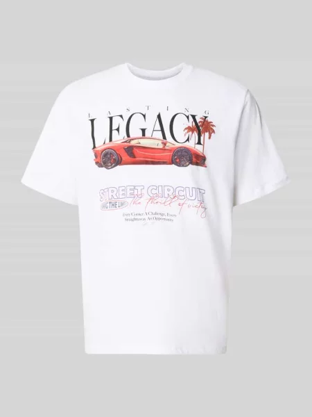 T-shirt o kroju relaxed fit z nadrukiem z napisem model Photo' Jack & Jones biała