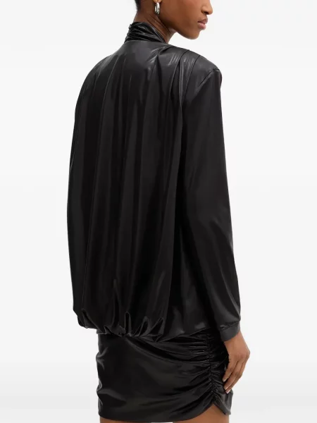 Rochie midi Haveone cu funde drapată negru