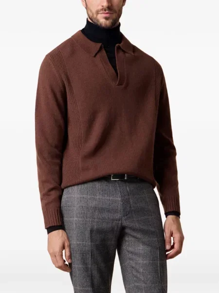 Gulerat pulover Brooks Brothers maro