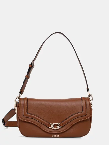 Torebka skórzana Guess skórzana brązowa