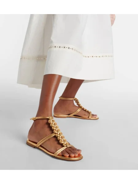 Sandale Gianvito Rossi din piele auriu