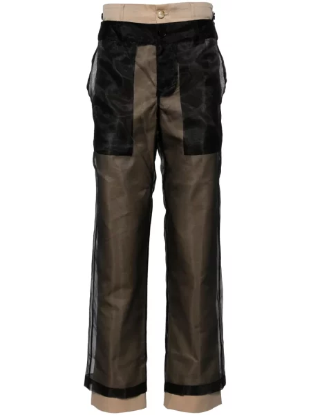 Oboustranné kalhoty Feng Chen Wang černé