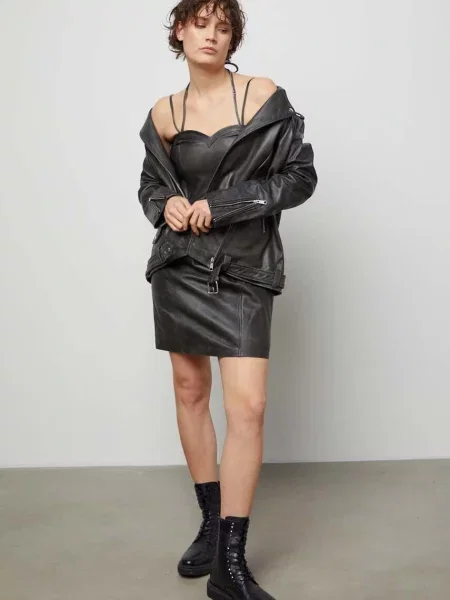 Answear.LAB Answear Lab rochie de piele gri