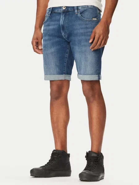 Дънков къс панталон G-Star Slim Short синьо