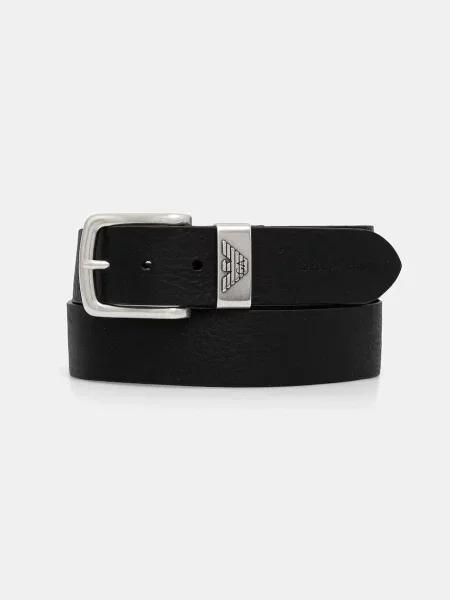 Emporio Armani pasek skórzany czarny