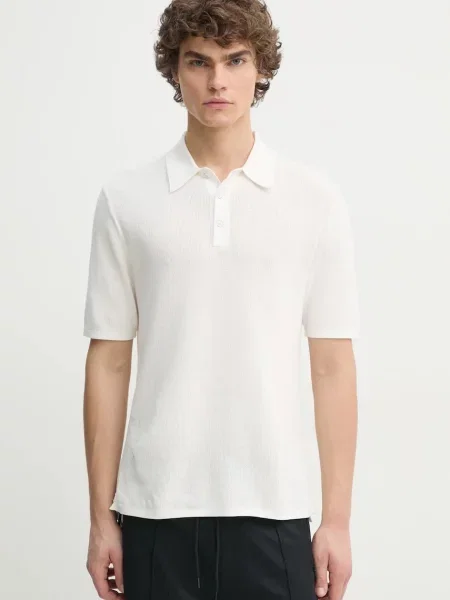Rag & Bone tricou polo barbati neted alb