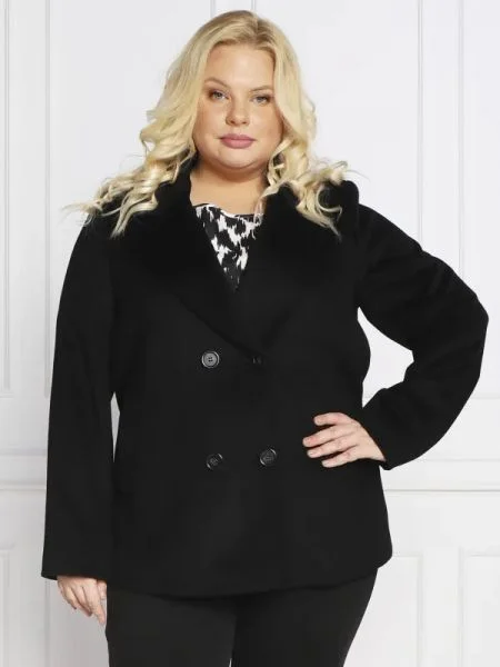 Persona by Marina Rinaldi de lână palton natalia plus size negru