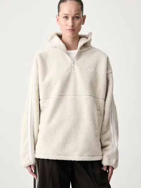 Adidas Originals bluza z kapturem polarowa Adiluna Season 2 x Jennie beżowa