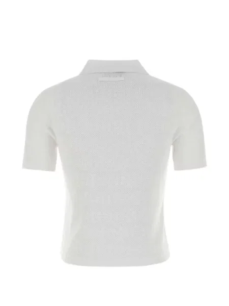 Tricou polo Tory Burch tricotate alb