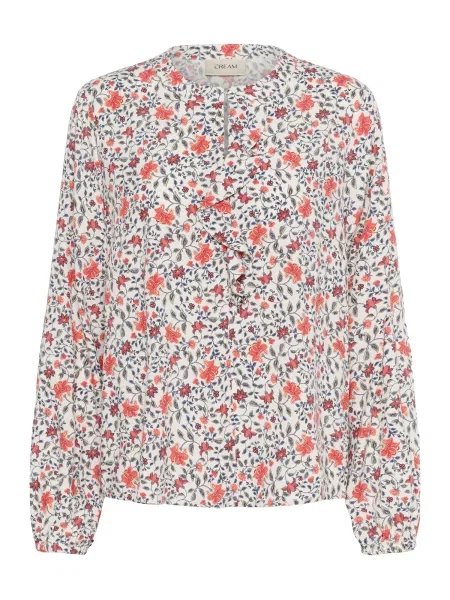 Cream Bluză Naomi safir / gri / roșu orange / murdar alb
