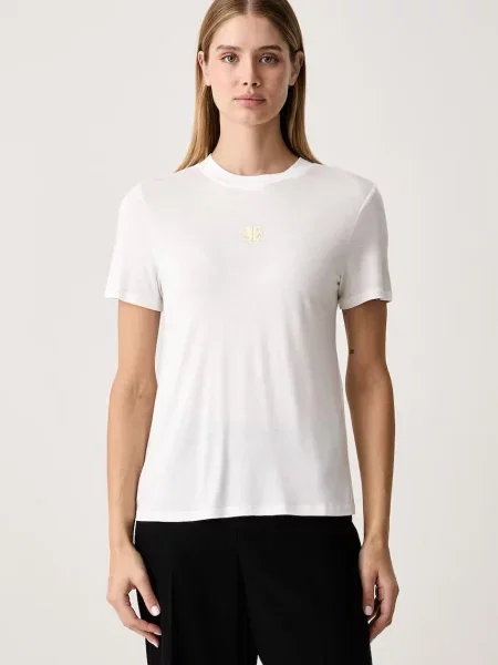 Armani Exchange tricou pentru femei din vâscoză alb