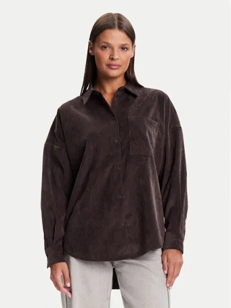 Vero Moda Košeľa Sanne Oversize hnedá