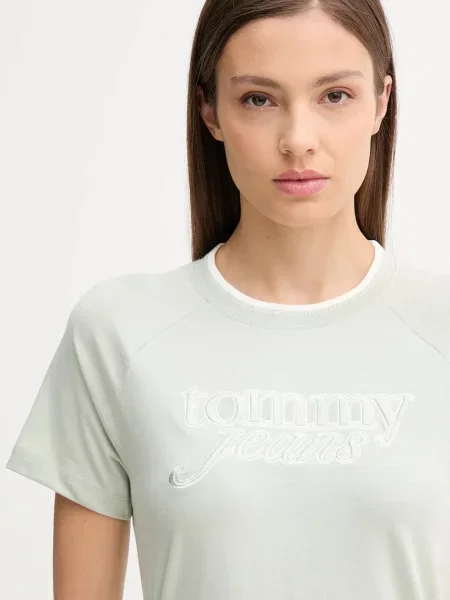 Tričko Tommy Jeans zelená
