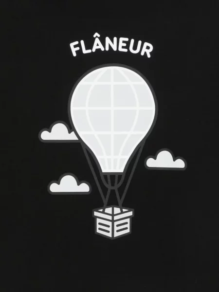 Tricou Flâneur cu imagine negru