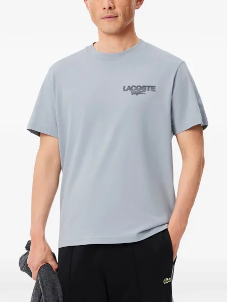 Tricou Lacoste cu imagine din jerseu tenis gri