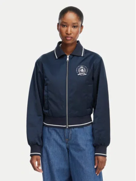 Tommy Jeans Prijelazna jakna Varsity tamno / bijela plava