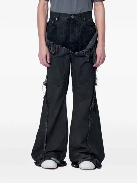 Τζιν Rick Owens Drkshdw με φθαρμένο εφέ μαύρο