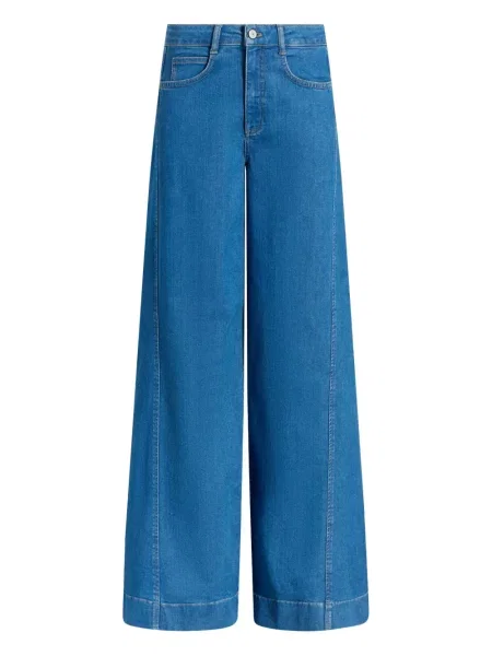 Pantaloni Cinq A Sept cu picior lat albastru