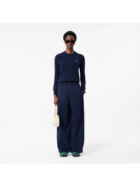 Lacoste Sweter Z Okrągłym Dekoltem granatowy
