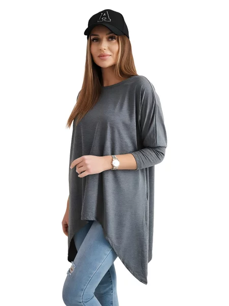 Halenka oversize z grafitové melanže šedá