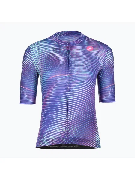 Дамска тениска за колоездене Castelli Cosmic Vortex multicolor ultraviolet rose виолетово