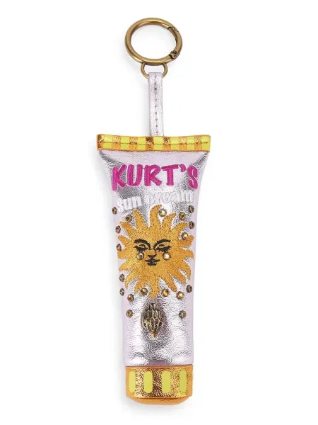 Kurt Geiger London obesek za ključe usnjen Sunscren Charm roza