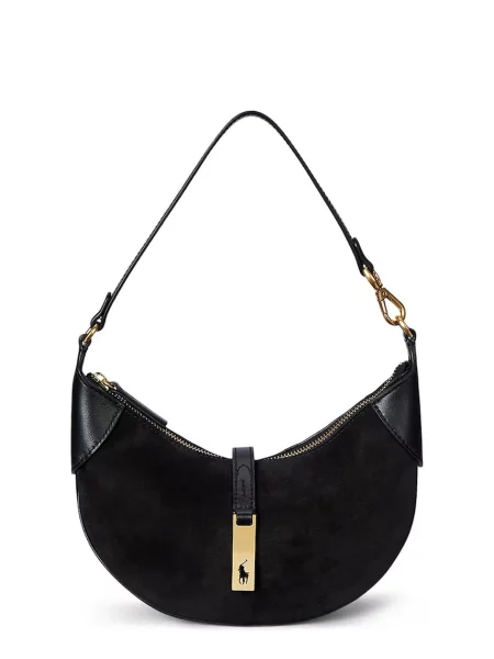 Geanta hobo Polo Ralph Lauren din piele negru