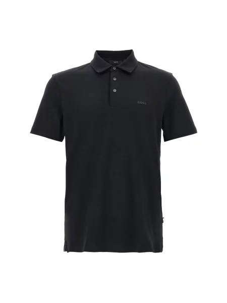 BOSS polo gładki czarny