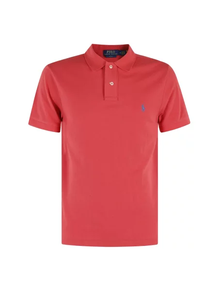 Dzianinowa krótka koszulka polo Polo Ralph Lauren z krótkim rękawem czerwona