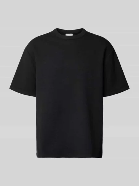 T-shirt z okrągłym dekoltem model ‘CRINKLE CREPE SPACER’ Ck Calvin Klein czarna
