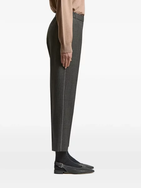 Pantaloni Peserico în carouri gri