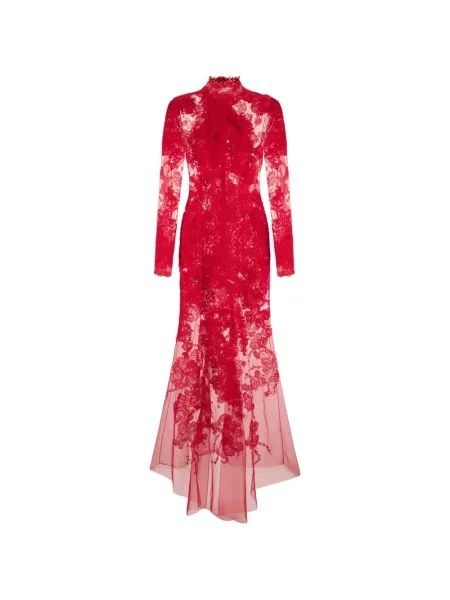 Rochie maxi Ermanno Scervino cu funde din dantelă roșu